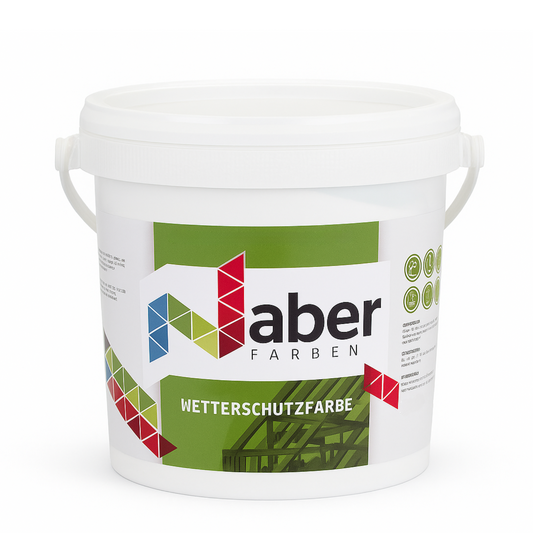 2,5 L Wetterschutzfarbe, Holzfarbe, Holzlack, Deckend, RAL Farbwahl - SEIDENMATT (RAL 6008 - 9018)