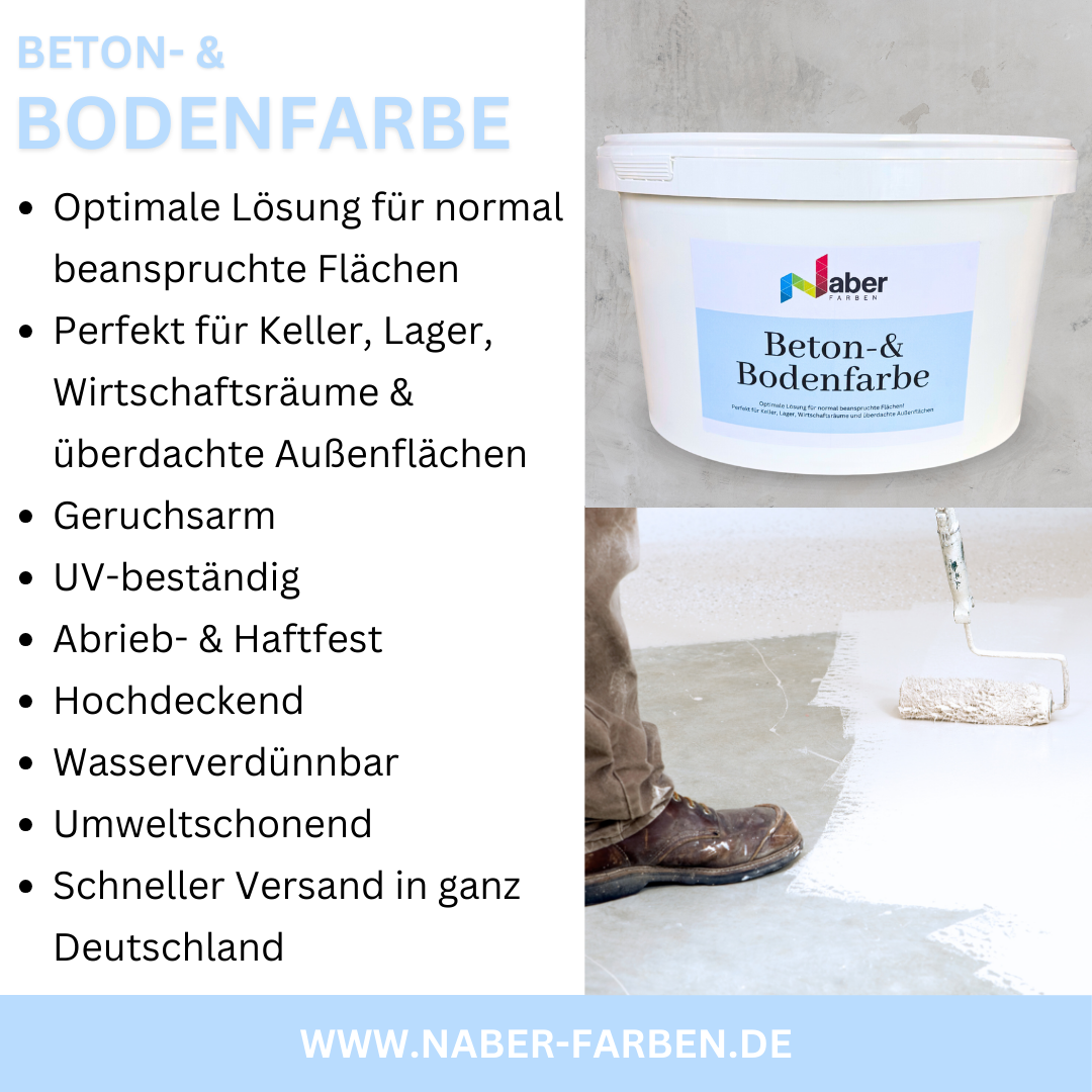 5 L Beton- & Bodenfarbe, Steinfarbe, Bodenbeschichtung, RAL Farbwahl - MATT