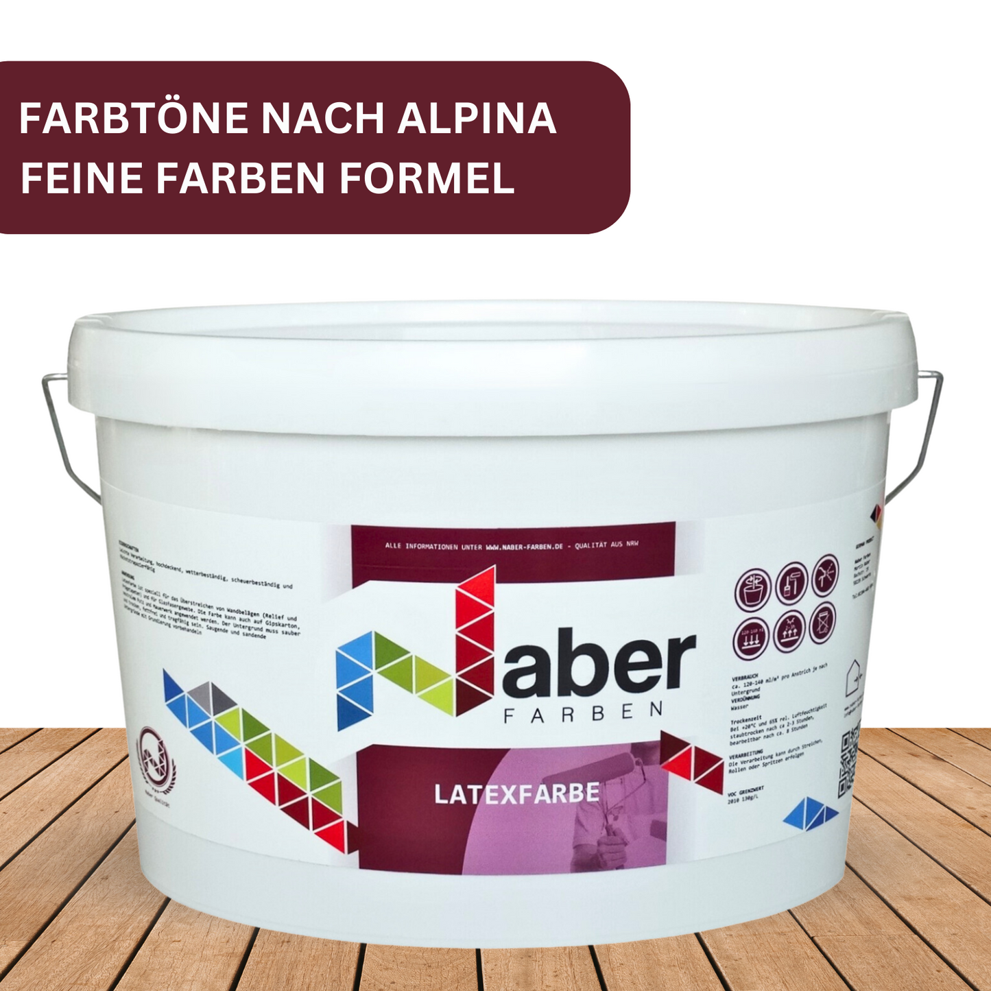 5 L Latexfarbe, Feine Farben, Farbwahl - MATT