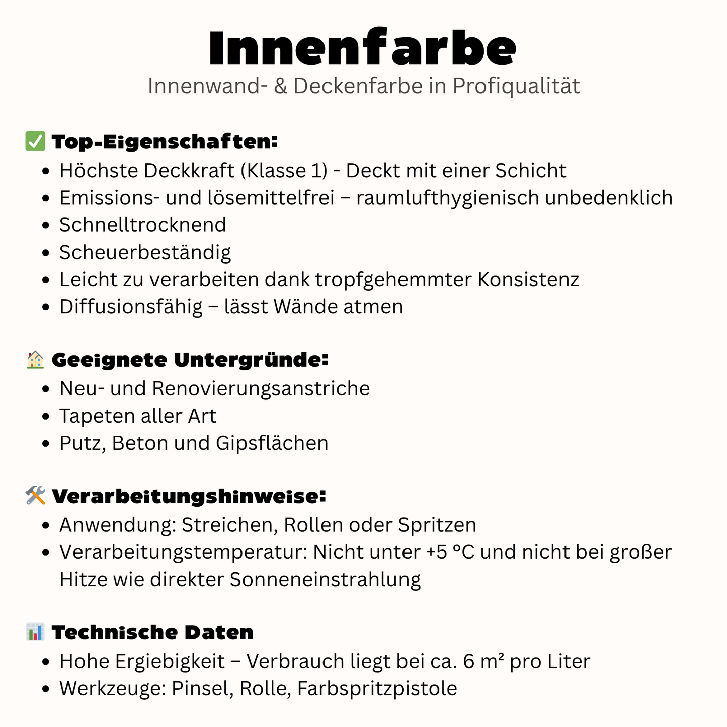 2,5 L Innenfarbe, Wandfarbe, Farbwahl - MATT