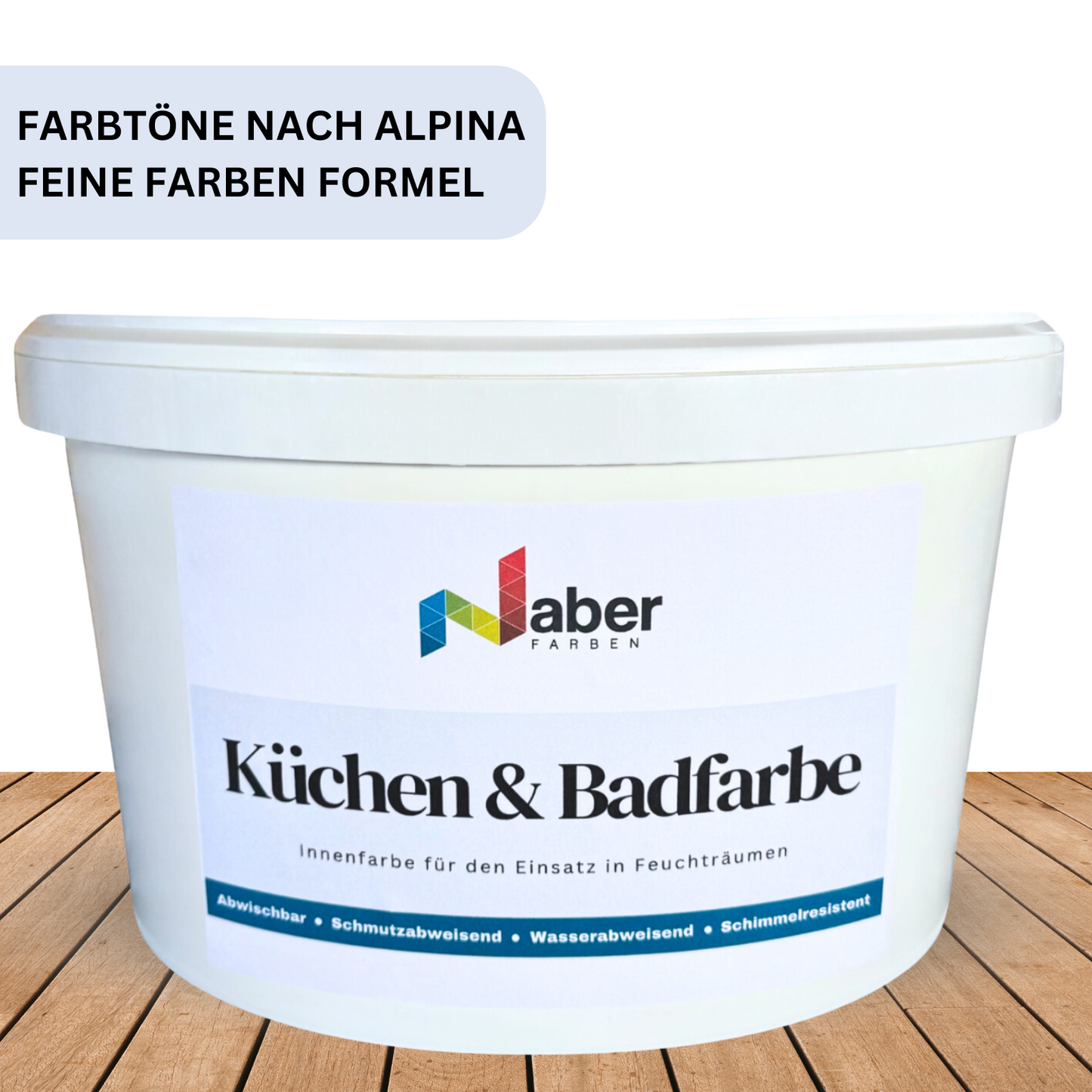 5 L Küchen und Badfarbe, Hochdeckend, Abwischbar, Schimmelresistent, Feine Farben, Farbwahl - MATT