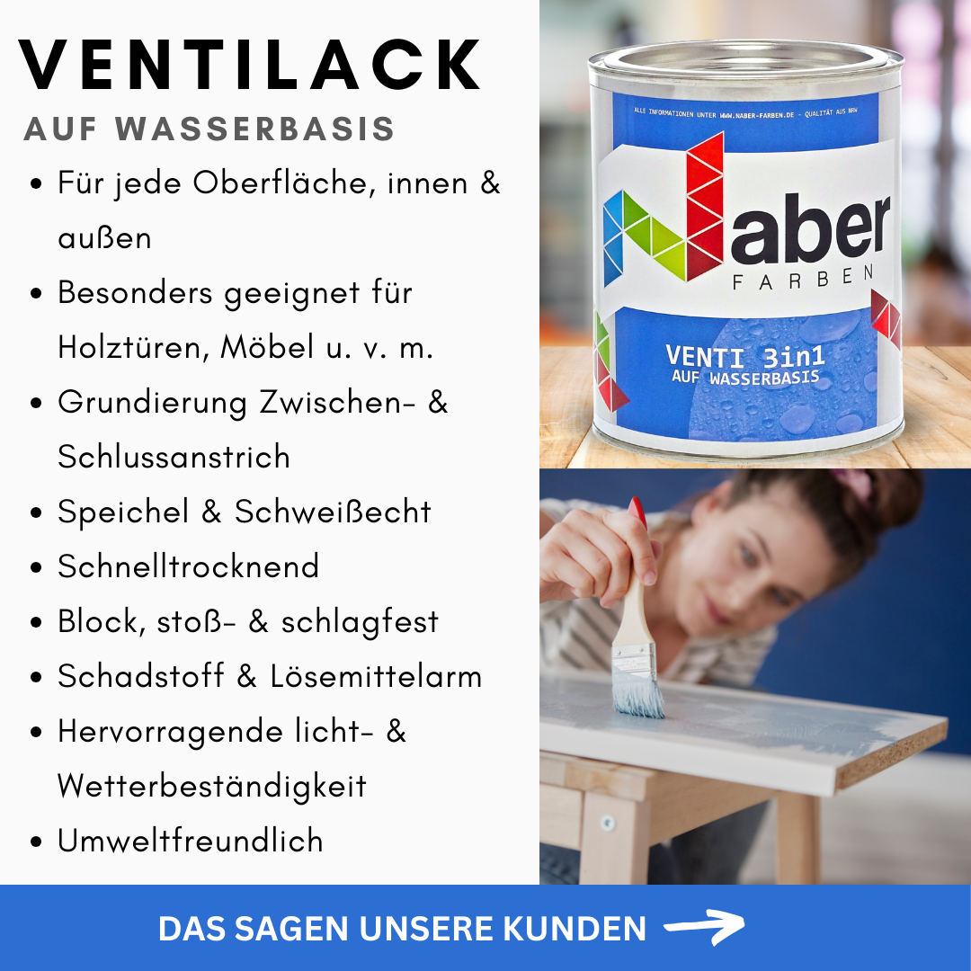 375 ml Ventilack auf Wasserbasis 3 in 1, Farbmuster/Tester, RAL Farbwahl - SEIDENMATT (RAL 6008 - 9018)
