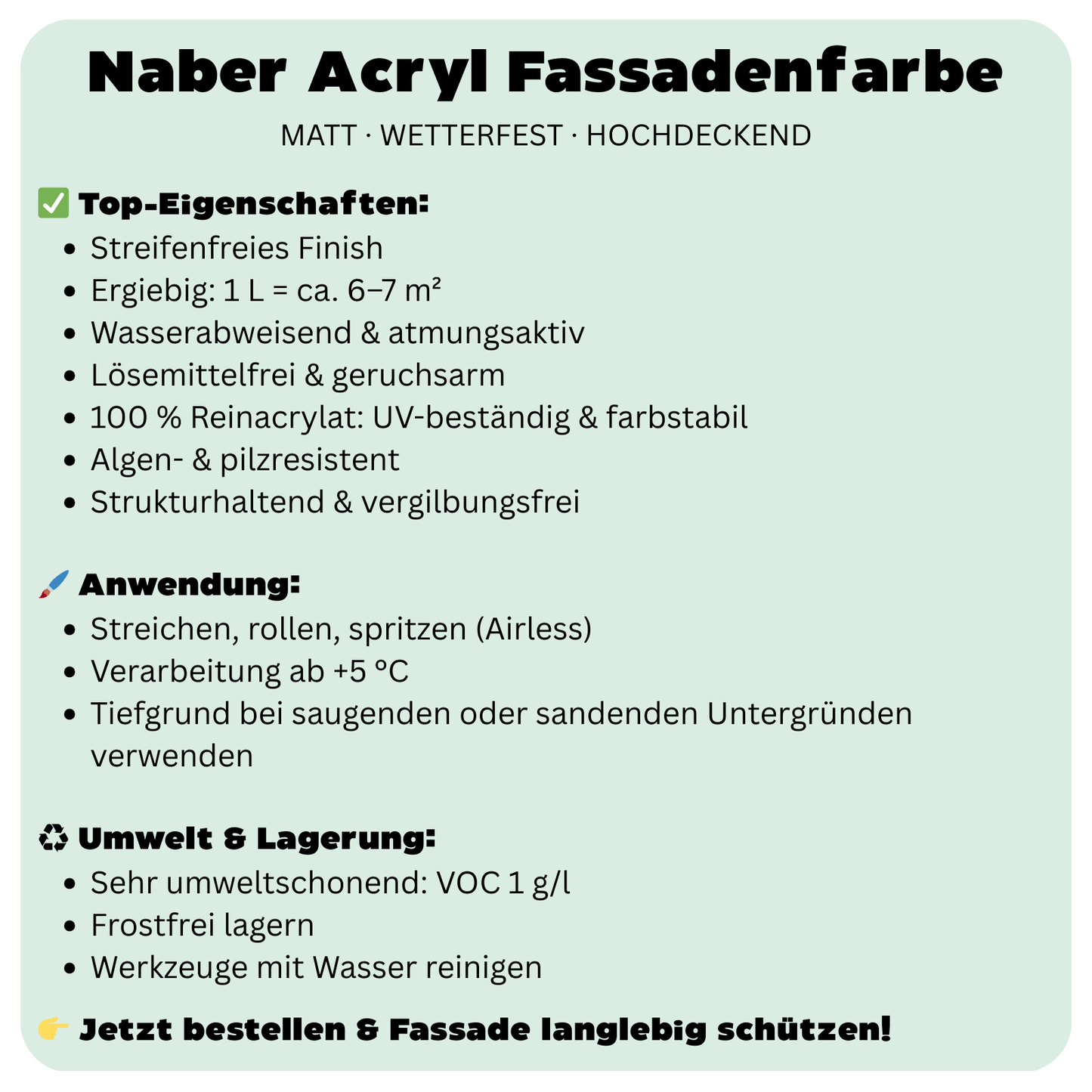 375 ml Acryl Fassadenfarbe, Hausfarbe, Außenfarbe, Farbmuster/Tester, RAL Farbwahl - MATT (RAL 1000 - 6007)