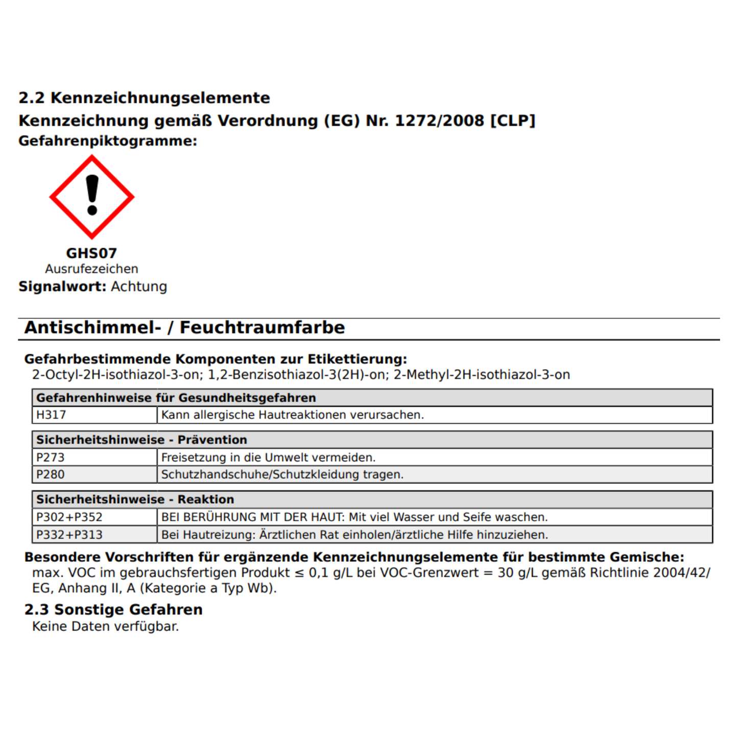 375 ml Antischimmelfarbe, Farbmuster/Probe, RAL Farbwahl - MATT