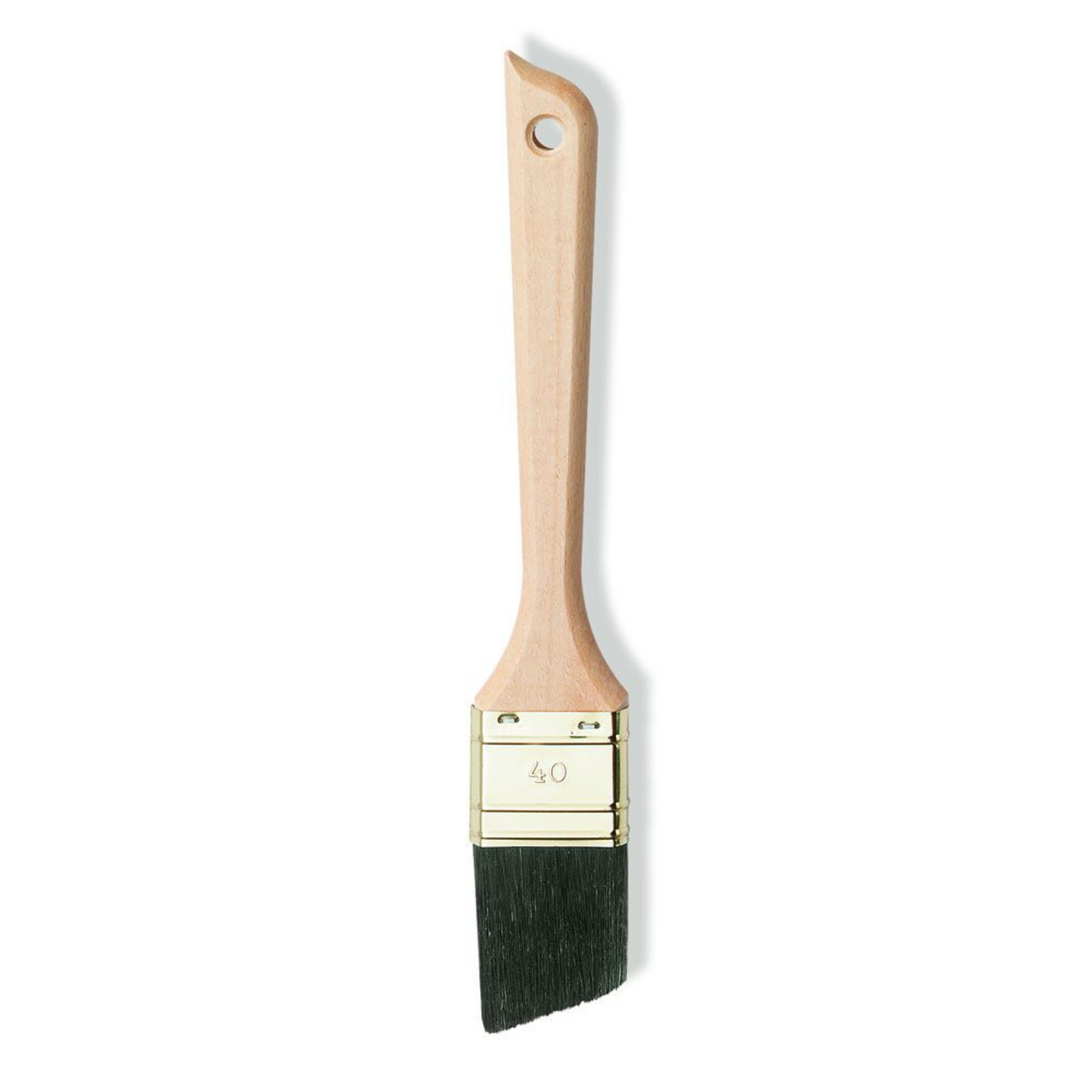 40 mm Fensterpinsel, abgeschrägt, Naturholzgriff, schwarze Borsten