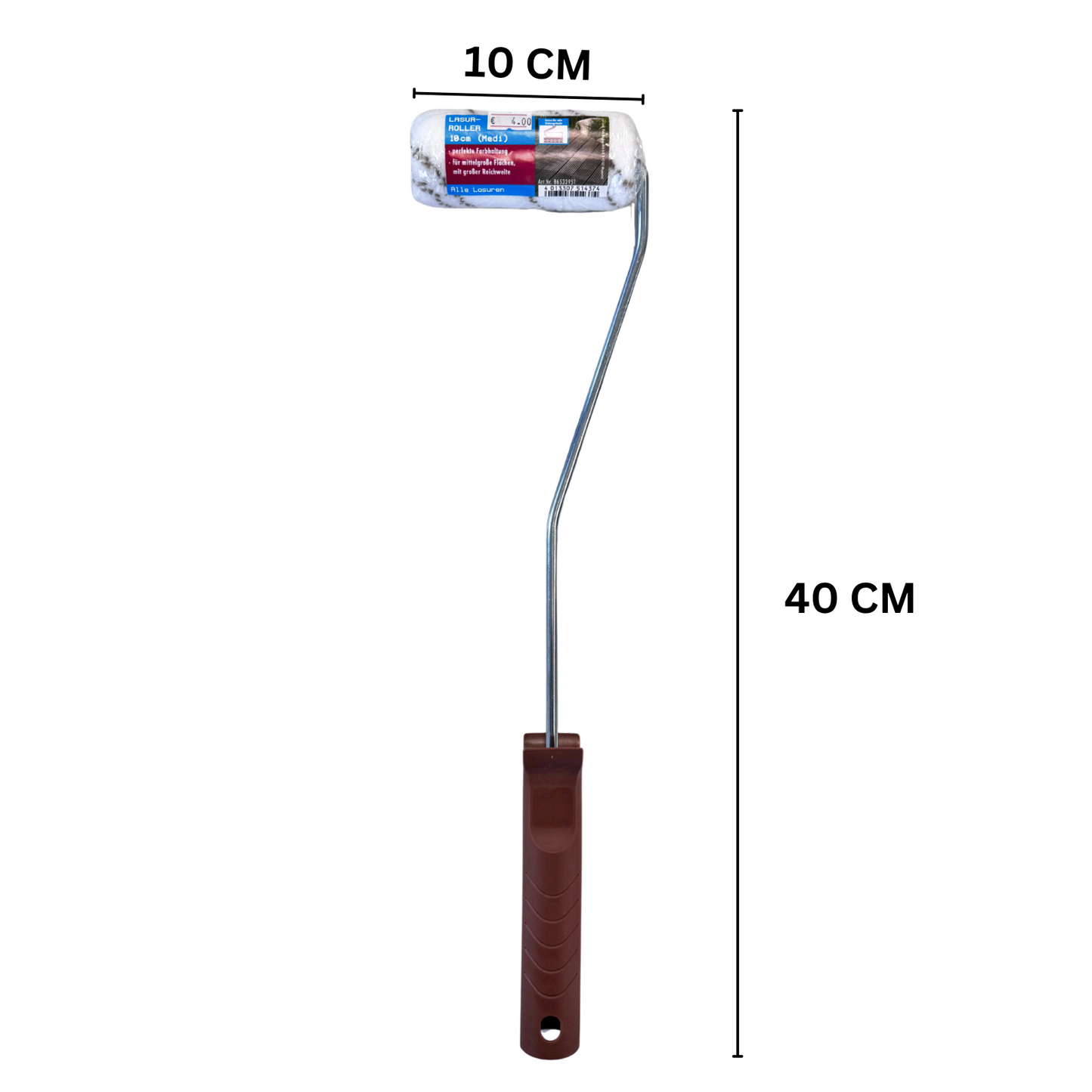 10 cm Lasurroller (medi) mit Griff, perfekte Farbhaltung, für alle Lasuren