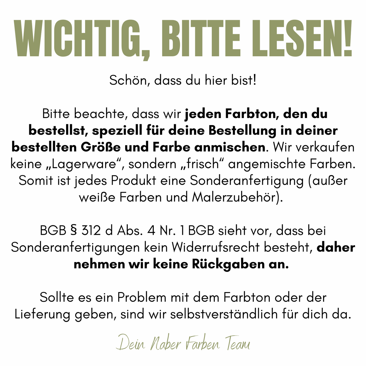 1 L Buntlack auf Wasserbasis, RAL Farbwahl - SEIDENMATT (RAL 1000 - 6007)