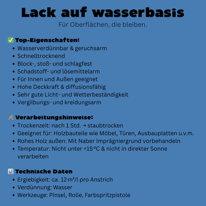 1 L Buntlack auf Wasserbasis, RAL Farbwahl, Profi-Qualität - Seidenmatt