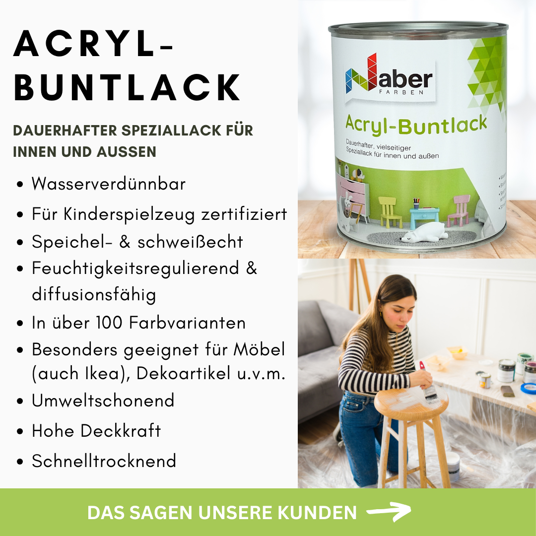 2,5 L Acryl Buntlack, Möbellack, Spielzeugfarbe, Holzlack, WEISS - SEIDENMATT