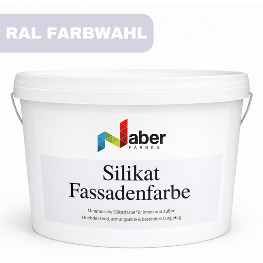 10 L Silikat Fassadenfarbe, Hausfarbe, Sockelfarbe, RAL Farbwahl - MATT