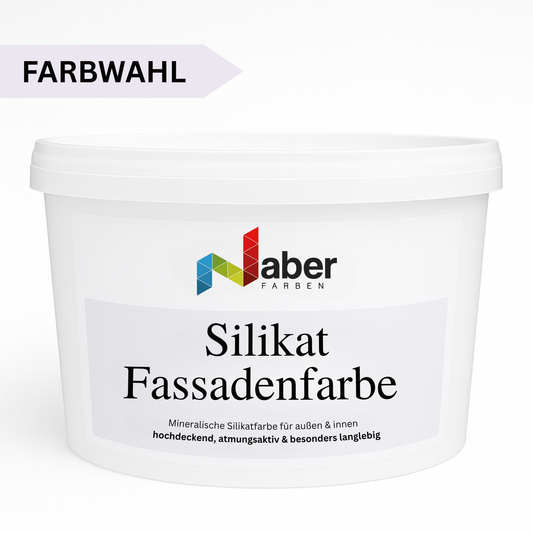 5 L Silikat Fassadenfarbe, Sockelfarbe, Hausfarbe, Farbwahl (RAL 6008-9018) - MATT