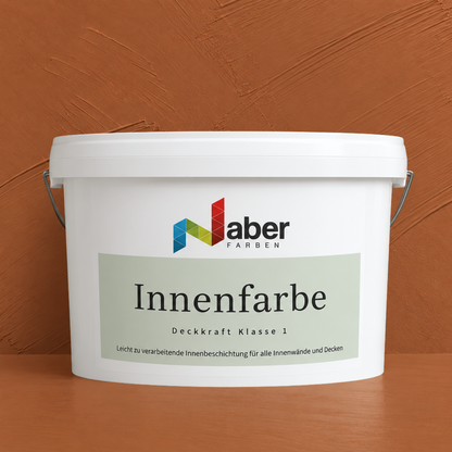Premium Wandfarbe - Terracotta, Hochdeckend, Tropf- & Spritzgehemmt – Matt