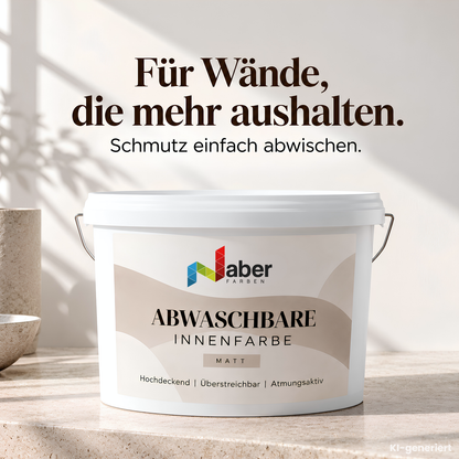 10 L Abwaschbare Innenfarbe, Wandfarbe, Hochdeckend, Atmungsaktiv, RAL Farbwahl - MATT