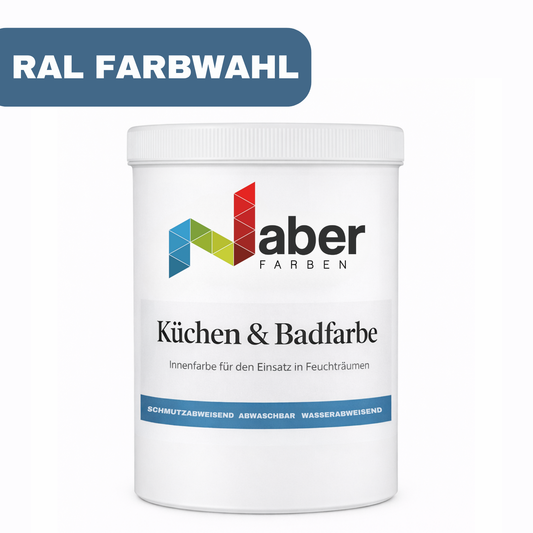 1 L Küchen und Badfarbe, Hochdeckend, Abwischbar, Schimmelresistent, RAL Farbwahl - MATT