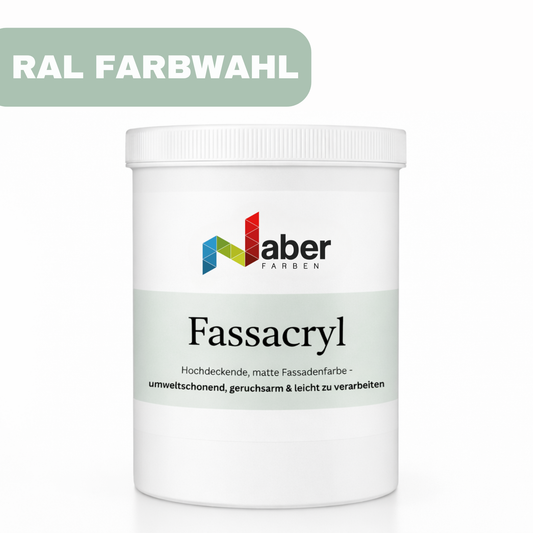 1 L Acryl Fassadenfarbe, Hausfarbe, Außenfarbe, RAL Farbwahl - MATT
