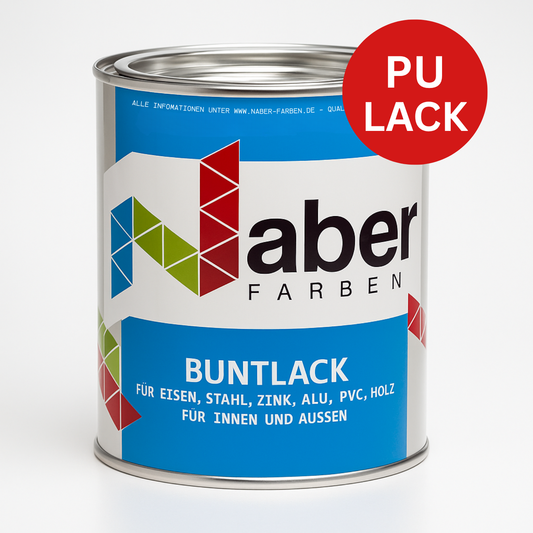 1 L PU Lack, Buntlack, Kunstharzlack, Holz, Eisen, Metall, RAL Farbwahl - SEIDENMATT (RAL 6010 - 9018)
