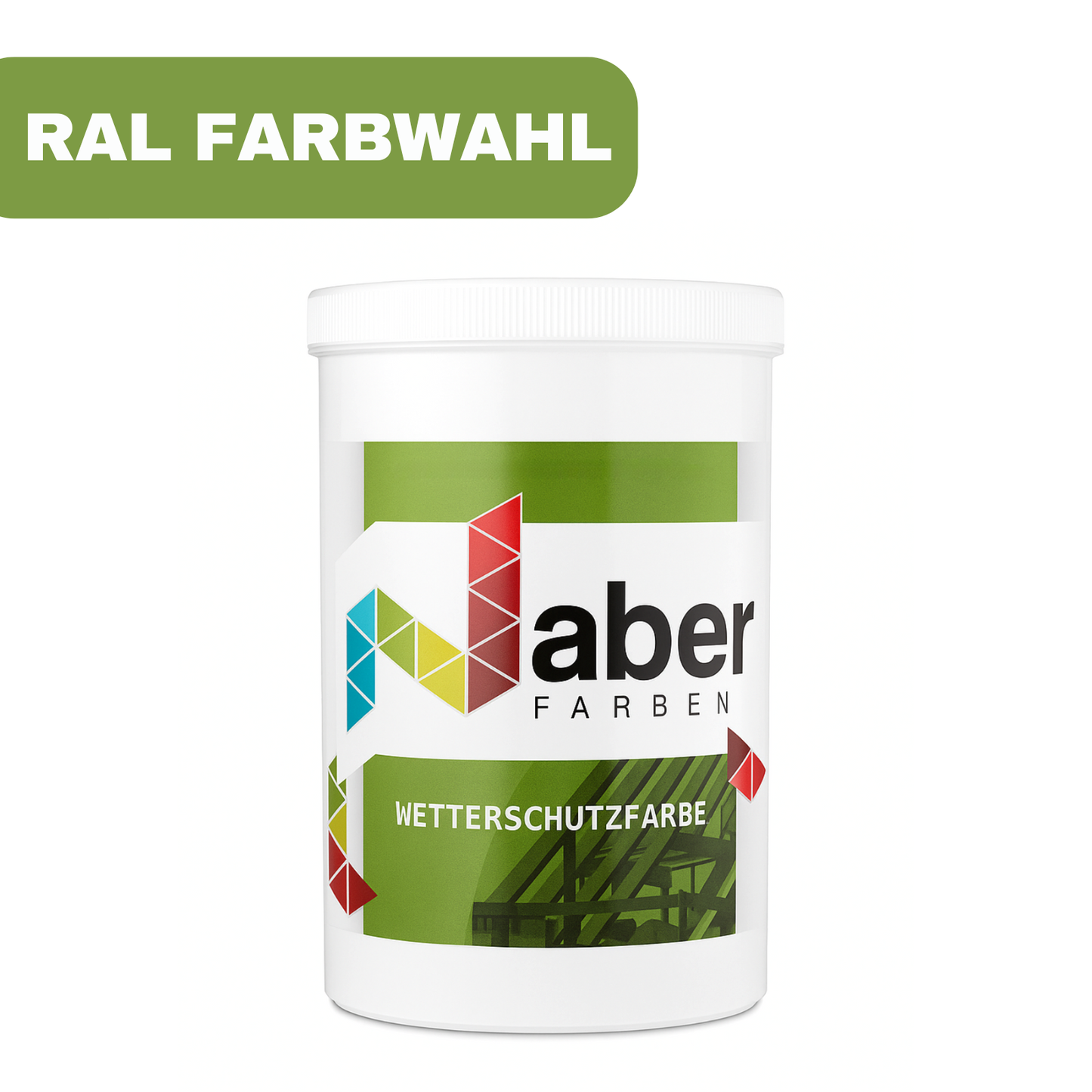 1 L Wetterschutzfarbe, Holzfarbe, Holzschutzfarbe, Deckend, RAL Farbwahl - Seidenmatt