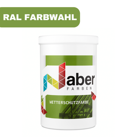 1 L Wetterschutzfarbe, Holzfarbe, Holzschutzfarbe, Deckend, RAL Farbwahl - Seidenmatt