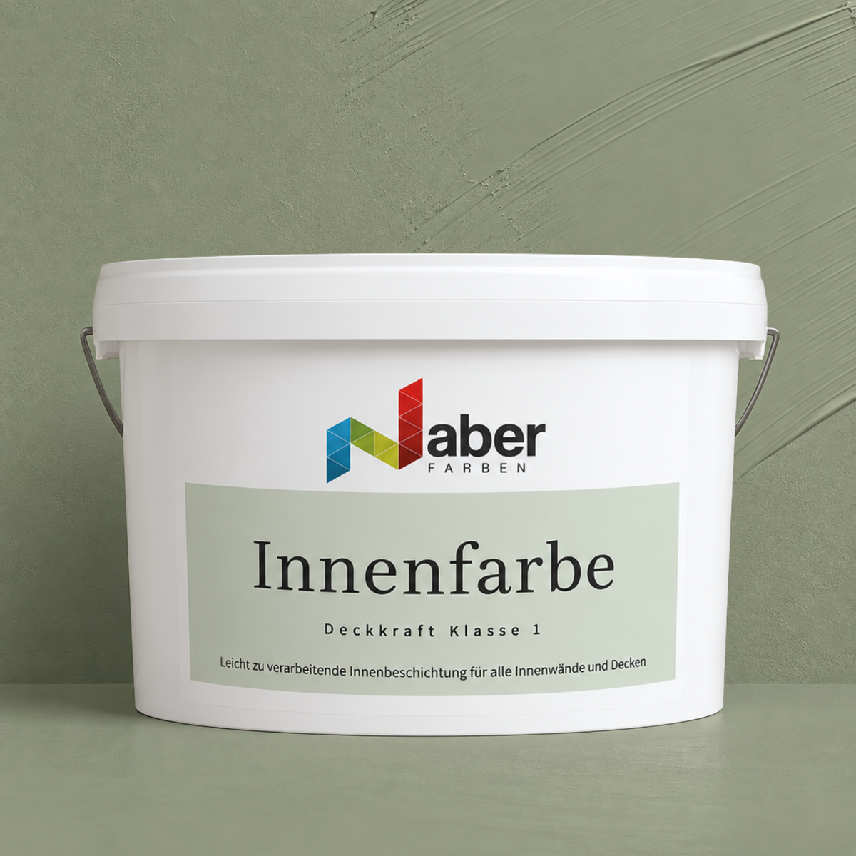 Premium Wandfarbe - Olive Medium, Hochdeckend, Tropf- & Spritzgehemmt – Matt
