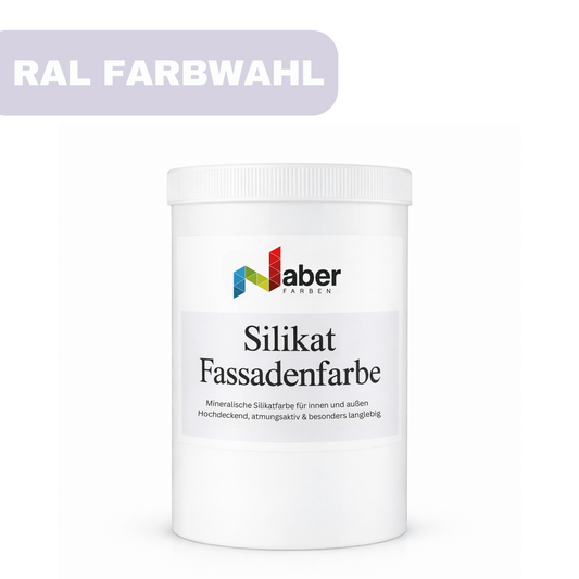1 L Silikat Fassadenfarbe, Hausfarbe, Sockelfarbe, RAL Farbwahl - MATT