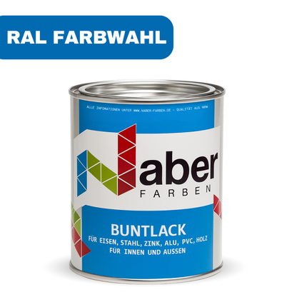 1 L Buntlack, Kunstharzlack, Holz, Eisen, Metall, RAL Farbwahl - SEIDENMATT
