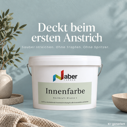 Premium Wandfarbe - Blaugrau, Hochdeckend, Tropf- & Spritzgehemmt – Matt