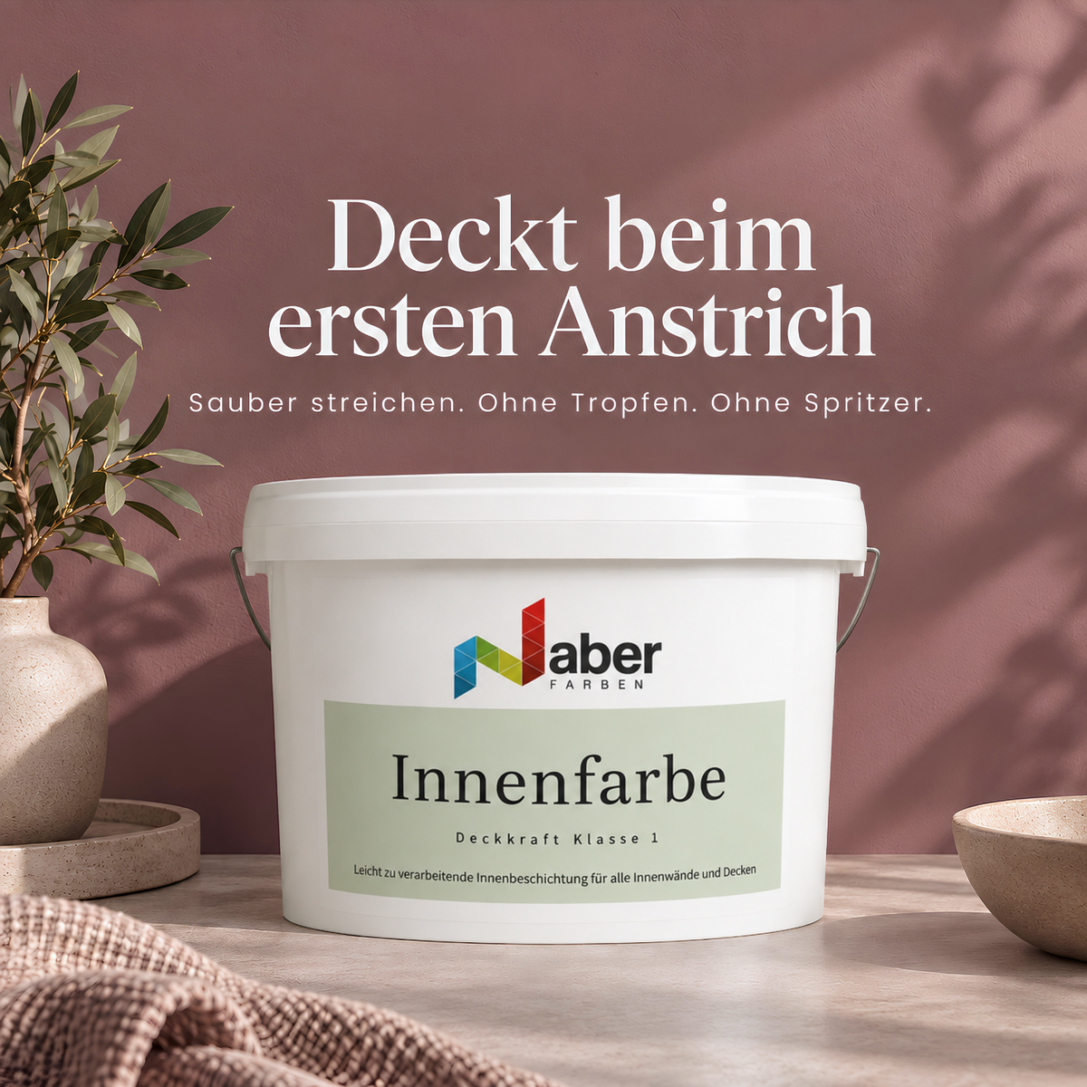 Premium Wandfarbe - Berry, Hochdeckend, Tropf- & Spritzgehemmt – Matt