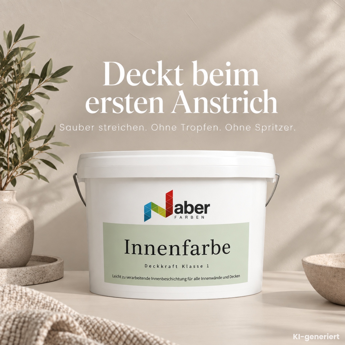 Premium Wandfarbe - Minimal Grey, Hochdeckend, Tropf- & Spritzgehemmt – Matt