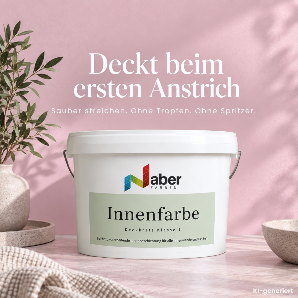 Premium Wandfarbe - Rosa, Hochdeckend, Tropf- & Spritzgehemmt – Matt