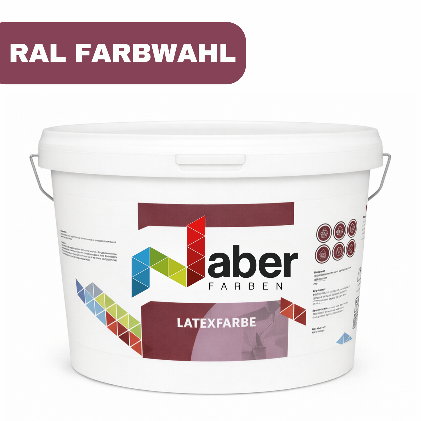 2,5 L Latexfarbe, Inennfarbe, Abwaschbar, RAL Farbwahl - MATT