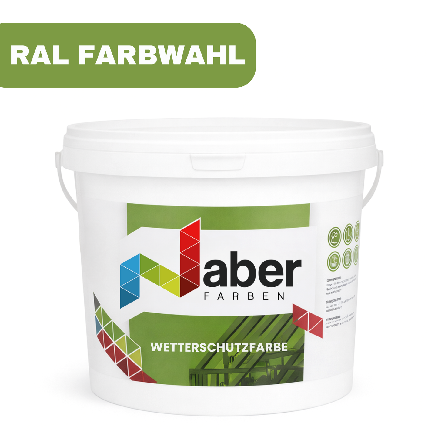 2,5 L Wetterschutzfarbe, Holzfarbe, Holzschutzfarbe, Deckend, RAL Farbwahl - Seidenmatt