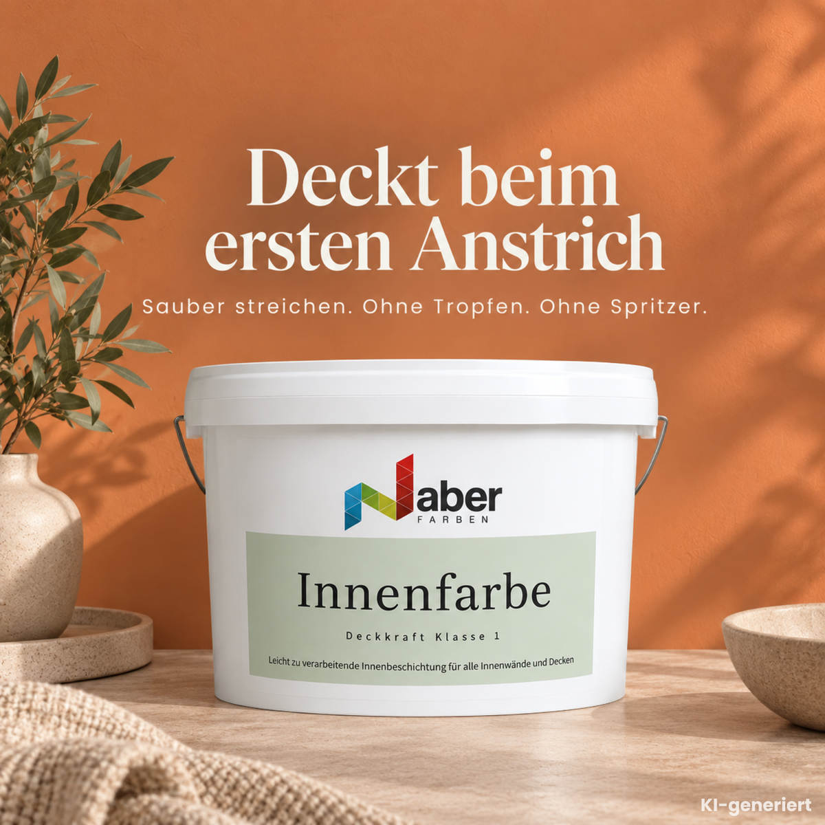 Premium Wandfarbe - Papaya, Hochdeckend, Tropf- & Spritzgehemmt – Matt