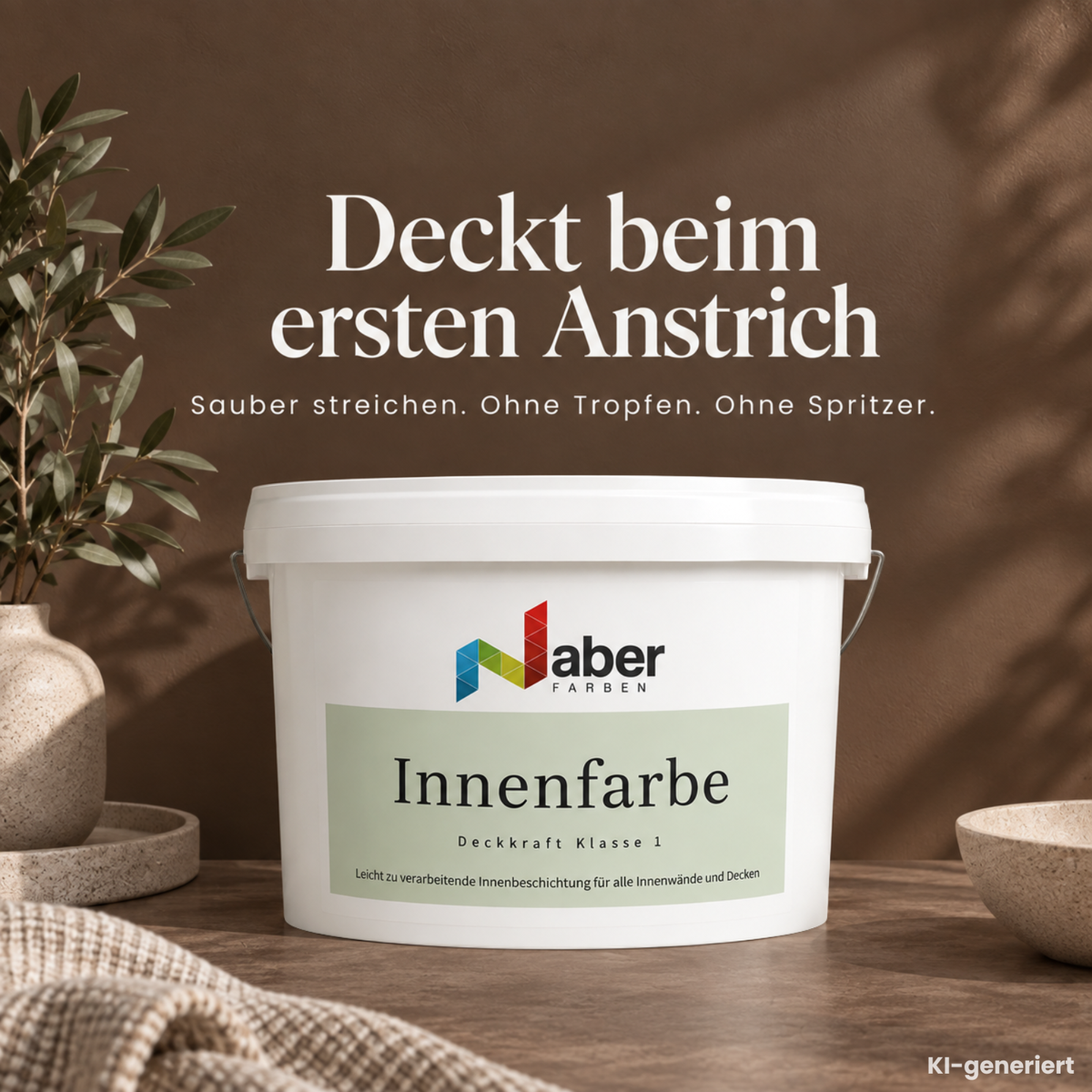 Premium Wandfarbe - Mocha Mousse, Hochdeckend, Tropf- & Spritzgehemmt – Matt