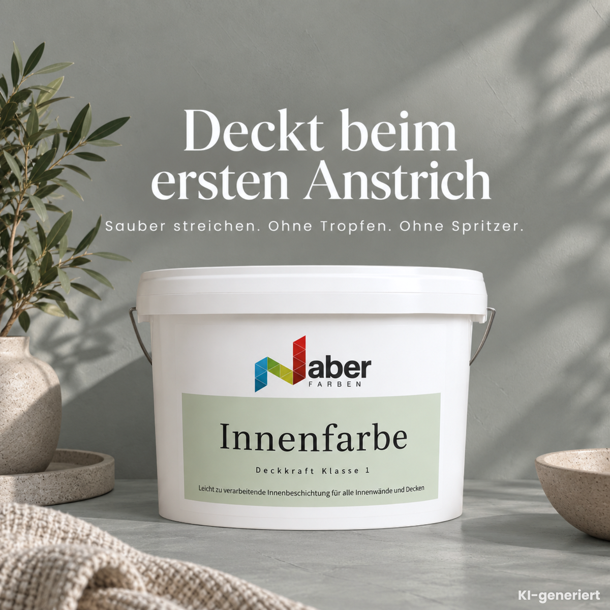 Premium Wandfarbe - Nebel, Hochdeckend, Tropf- & Spritzgehemmt – Matt