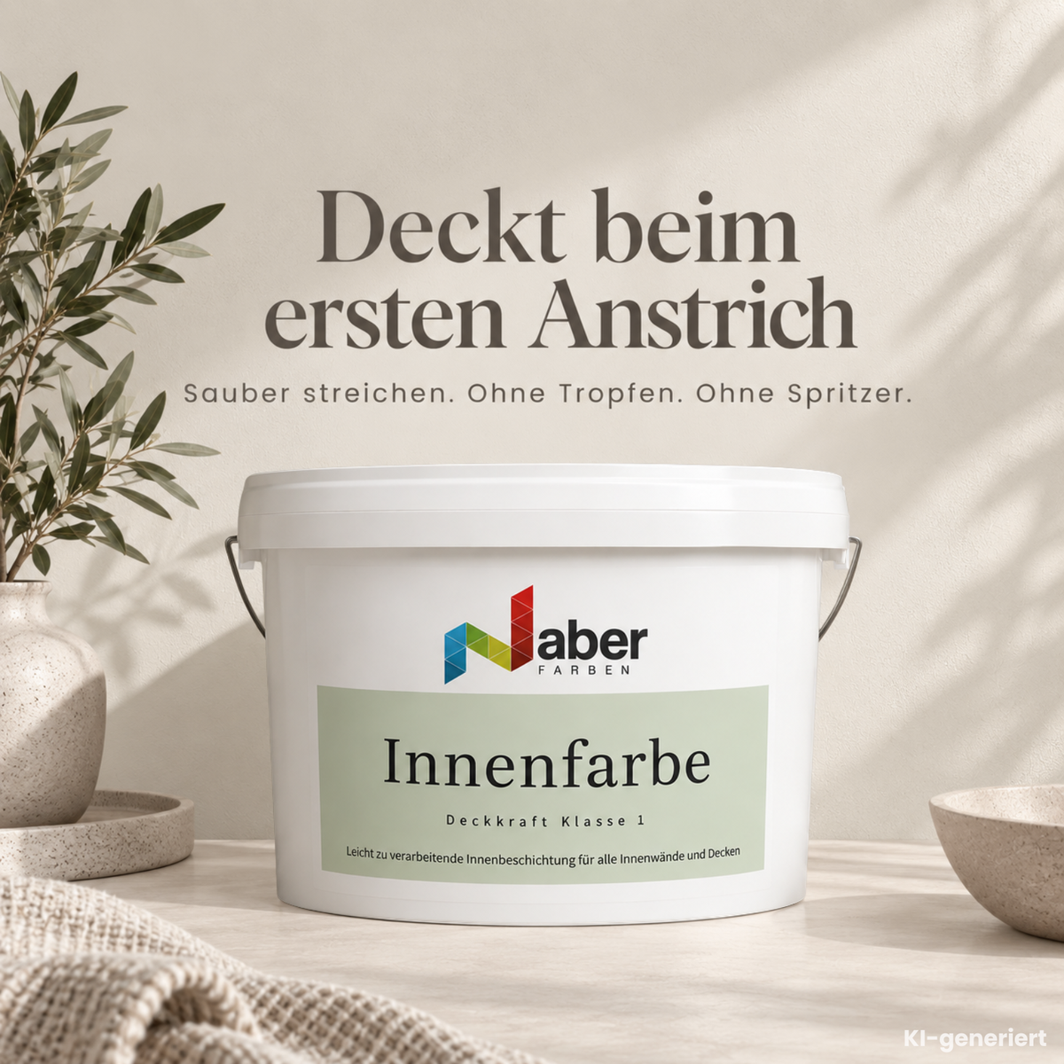 Premium Wandfarbe - Soft Linen, Hochdeckend, Tropf- & Spritzgehemmt – Matt