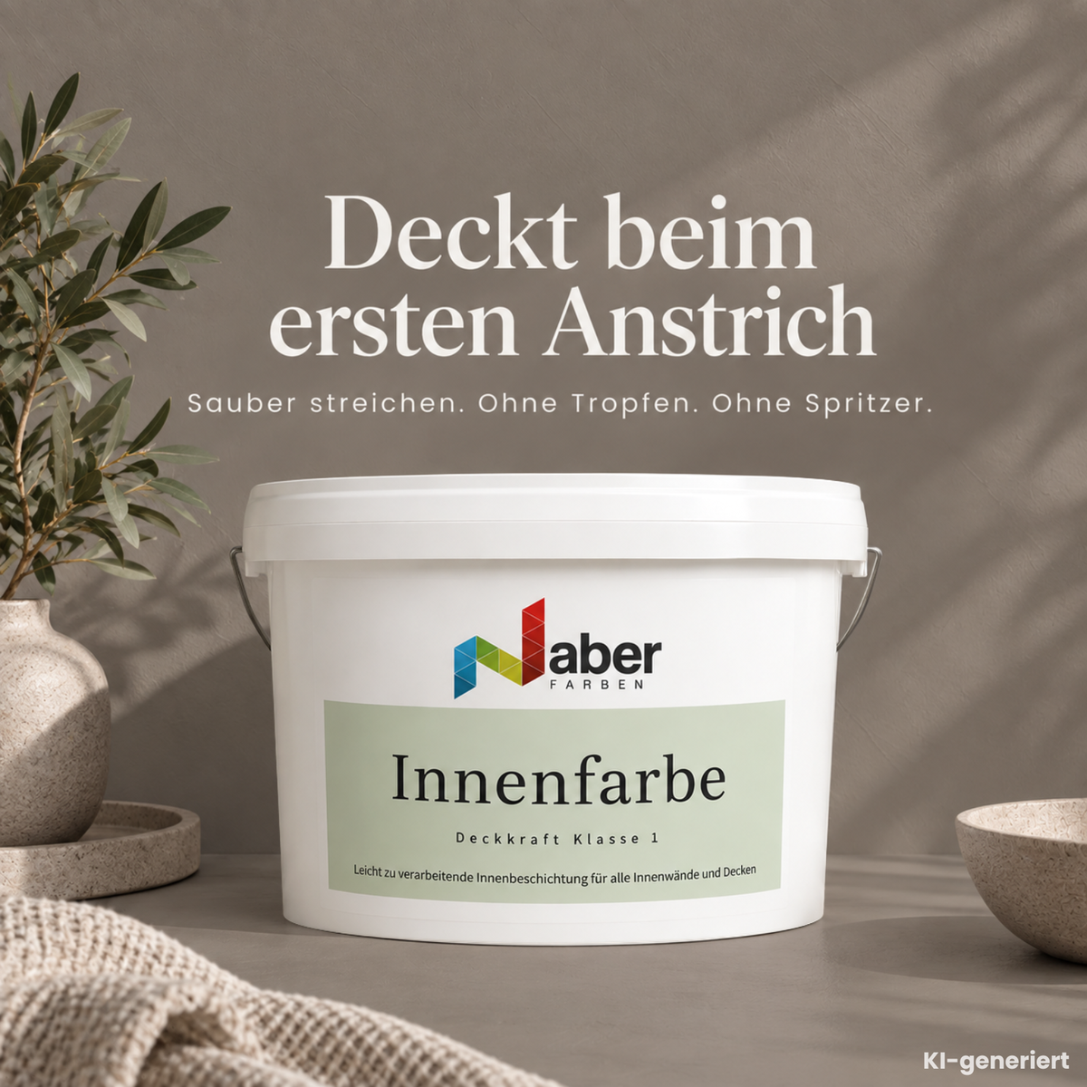 Premium Wandfarbe - Kakao, Hochdeckend, Tropf- & Spritzgehemmt – Matt