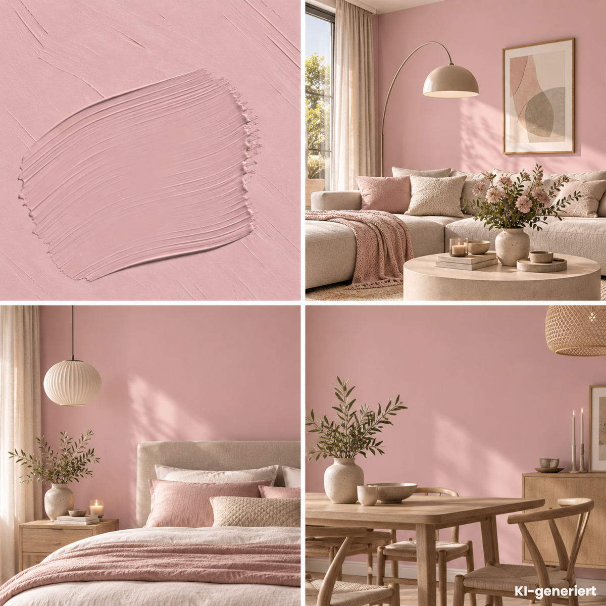 Premium Wandfarbe - Rose, Hochdeckend, Tropf- & Spritzgehemmt – Matt