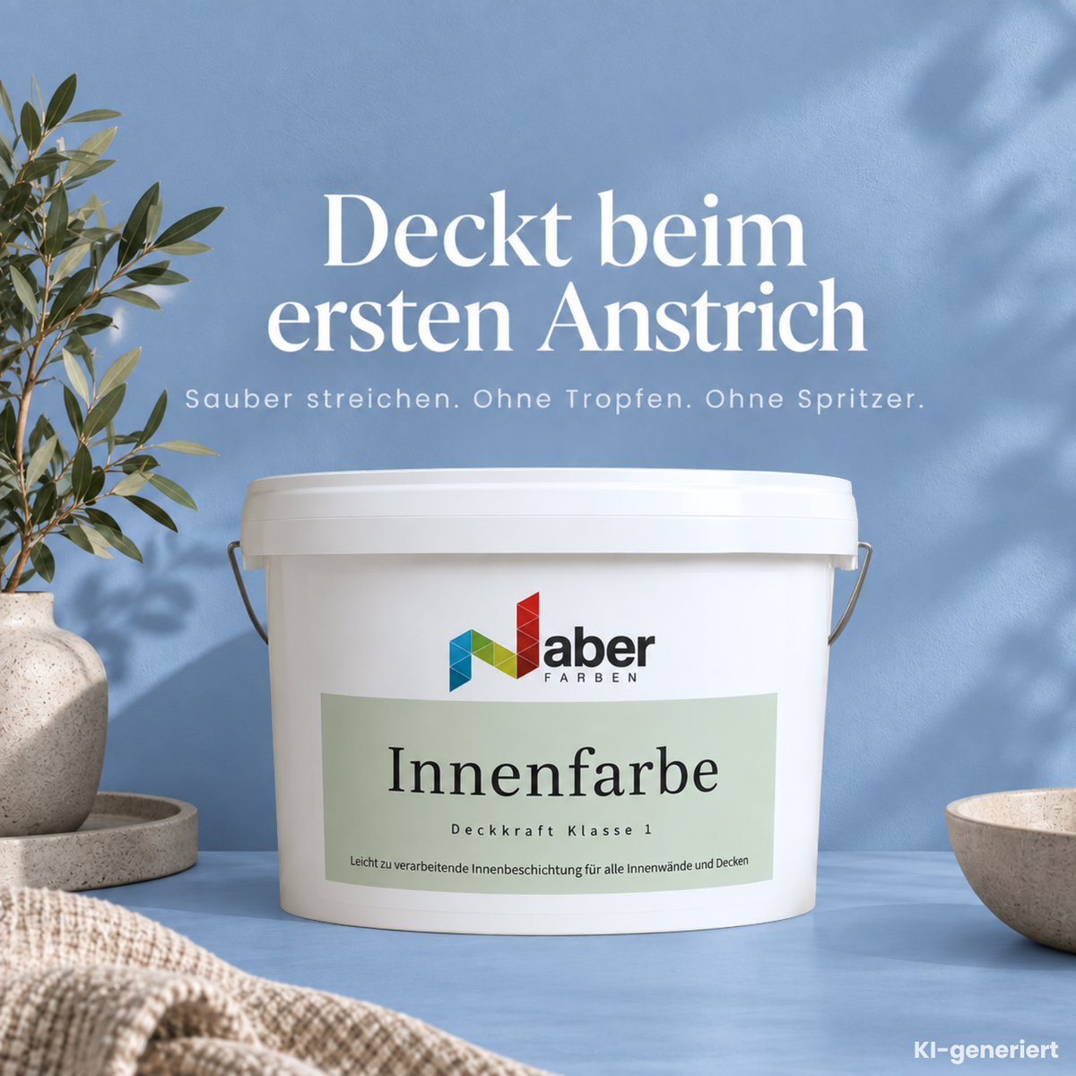 Premium Wandfarbe - Frosted Blue, Hochdeckend, Tropf- & Spritzgehemmt – Matt
