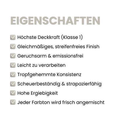 Premium Wandfarbe - Beige Cloud, Hochdeckend, Tropf- & Spritzgehemmt – Matt
