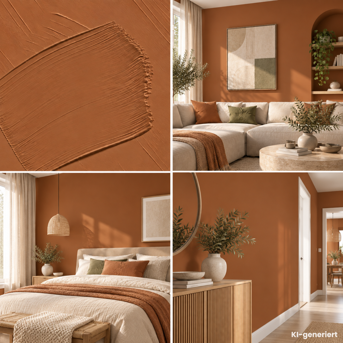 Premium Wandfarbe - Terracotta, Hochdeckend, Tropf- & Spritzgehemmt – Matt