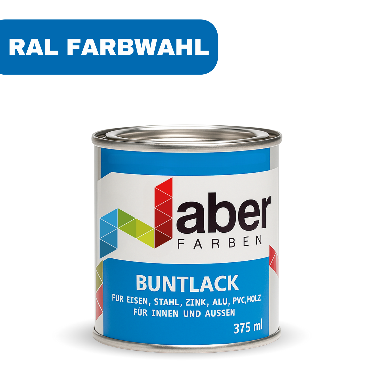 375 ml Buntlack, Kunstharzlack, Holz, Eisen, Metall, RAL Farbwahl - SEIDENMATT