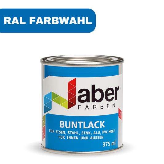 375 ml Buntlack, Kunstharzlack, Holz, Eisen, Metall, RAL Farbwahl - SEIDENMATT