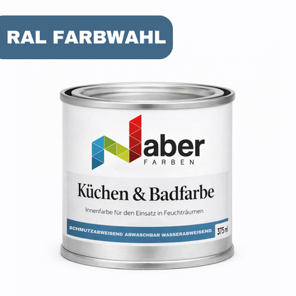 375 ml Küchen und Badfarbe, Hochdeckend, Abwischbar, Schimmelresistent, RAL Farbwahl - MATT