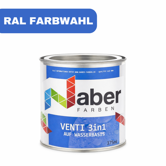 375 ml Ventilack 3 in 1, Fenster und Türenlack, RAL Farbwahl - Matt