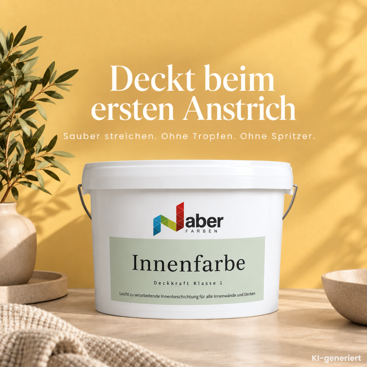 Premium Wandfarbe - Sunshine, Hochdeckend, Tropf- & Spritzgehemmt – Matt