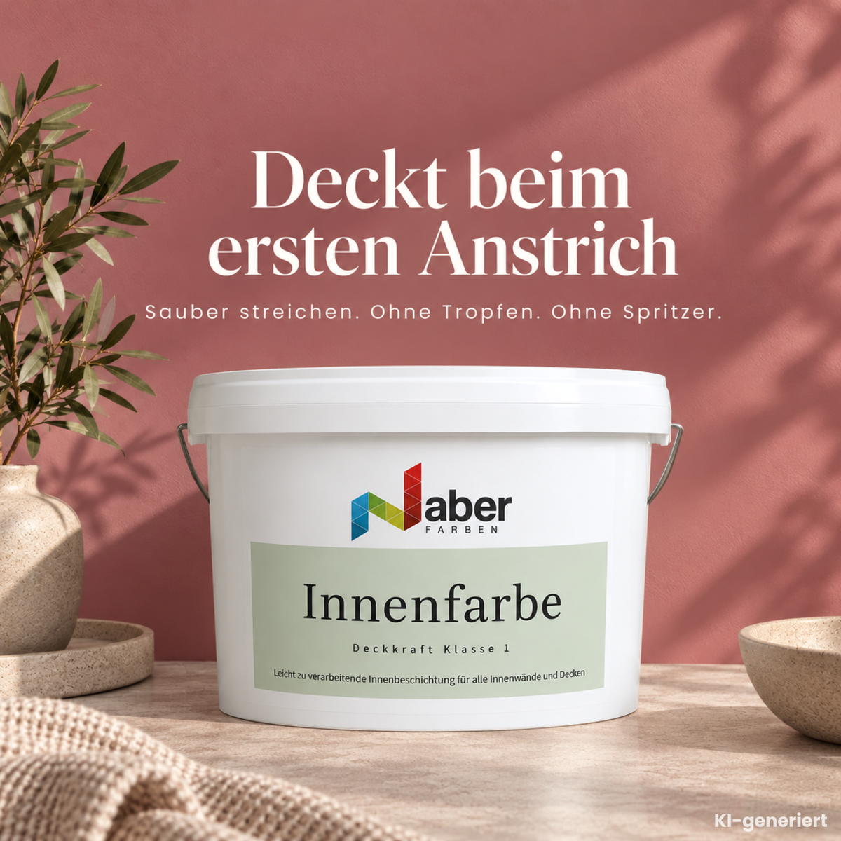 Premium Wandfarbe - Vintage Rose, Hochdeckend, Tropf- & Spritzgehemmt – Matt