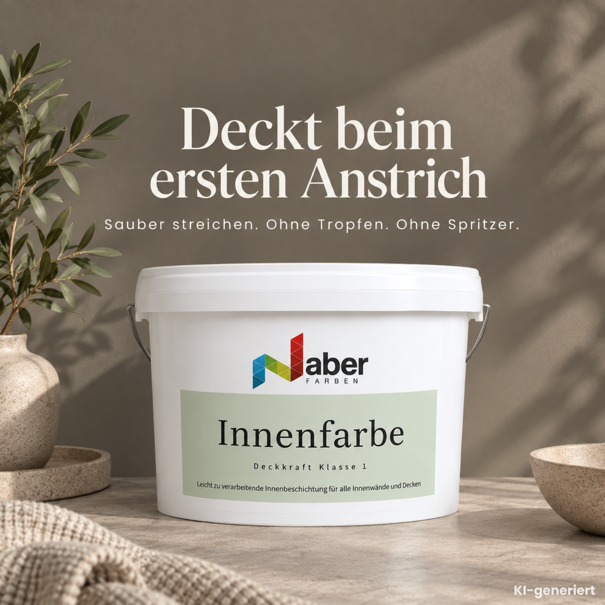 Premium Wandfarbe - Stone, Hochdeckend, Tropf- & Spritzgehemmt – Matt
