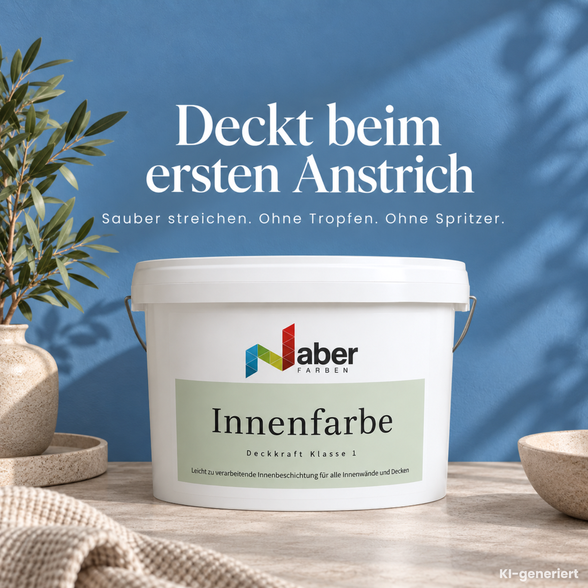 Premium Wandfarbe - Velvet Blue, Hochdeckend, Tropf- & Spritzgehemmt – Matt