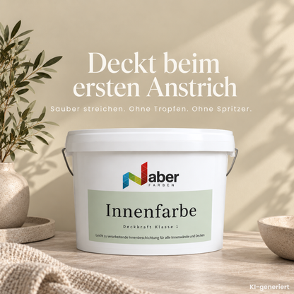 Premium Wandfarbe - Warm Sand, Hochdeckend, Tropf- & Spritzgehemmt – Matt