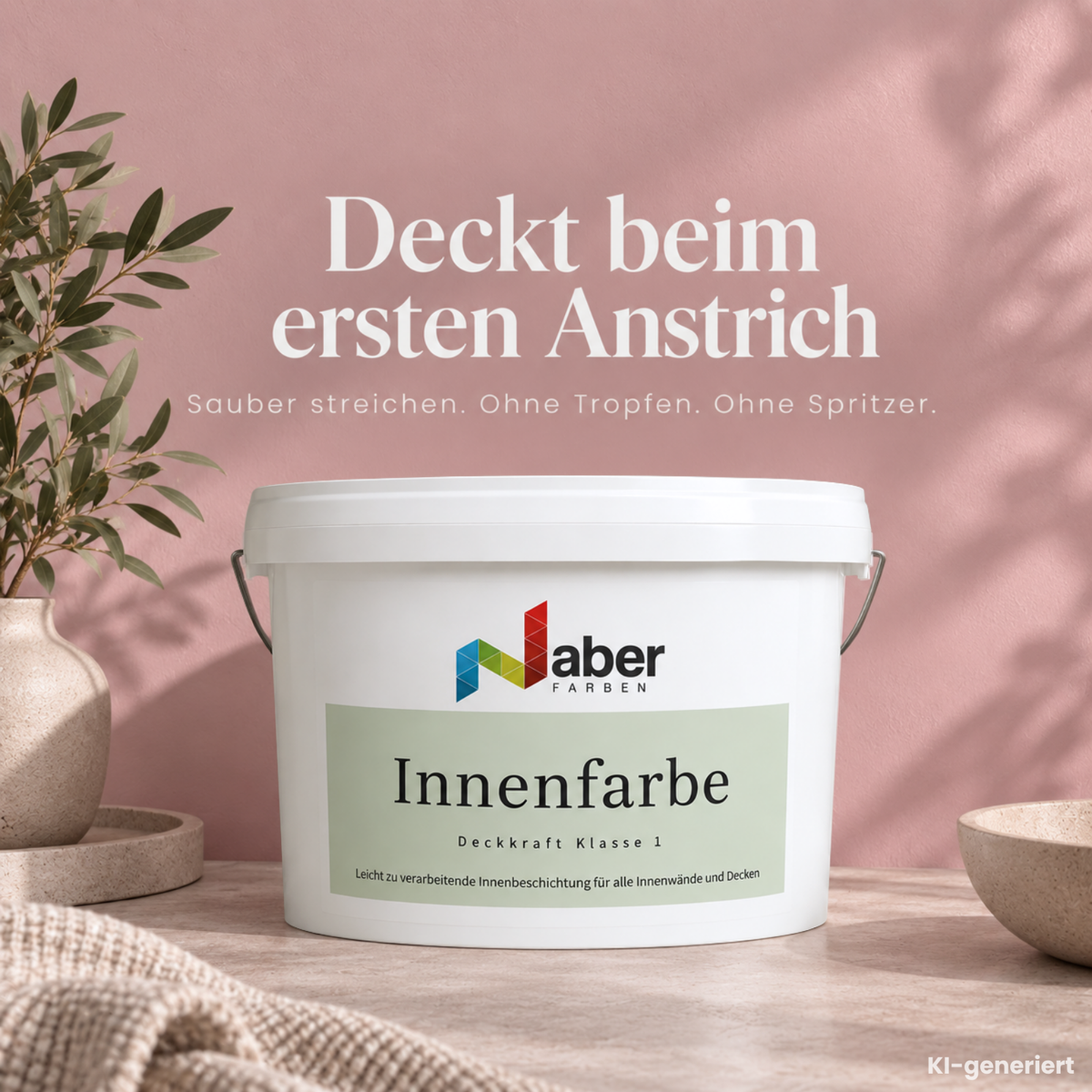 Premium Wandfarbe - Rose, Hochdeckend, Tropf- & Spritzgehemmt – Matt